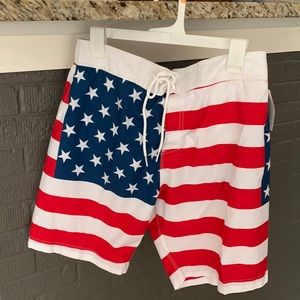 Mens American Flag Swimsuit NEVER WORN NWT